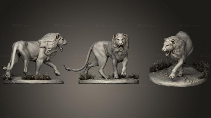 Статуэтки животных (Лепить льва, STKJ_1135) 3D модель для ЧПУ станка